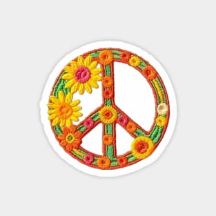 70s Peace sign patch Magnet