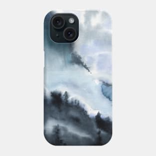 Watercolor landscape sky clouds Phone Case