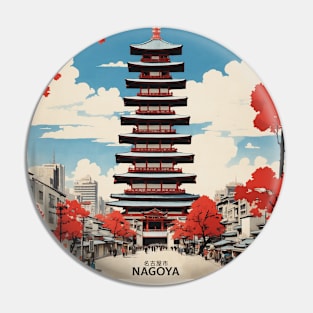 Nagoya Japan Vintage Poster Tourism Pin