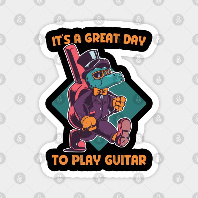 It's a great day to play guitar Magnet by Emmi Fox Designs