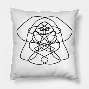 angry dog art line Pillow