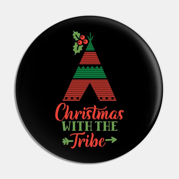 Christmas With The Tribe Matching Christmas Gift For Men Women and Kids Pin by BadDesignCo