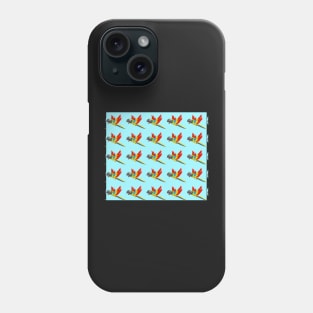 Parrot on Blue Background Cute Bird Animal Social Distancing FaceMask Phone Case