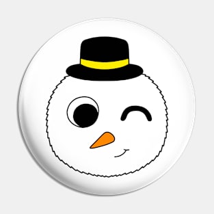 Snowman Puff Pin