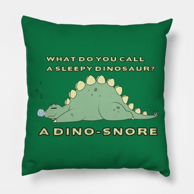 Dino-Snore Pillow by JessieiiiDesign