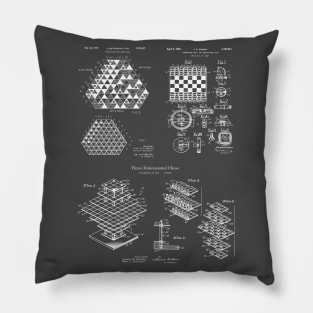 Chess Lovers Boardgame Patent Image Pillow