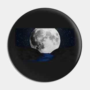 Fantasy Moon Lit Stream Nightscape Pin