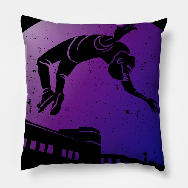 Parkour Running Freerunning gift parkour runner sticker Pillow by QQdesigns