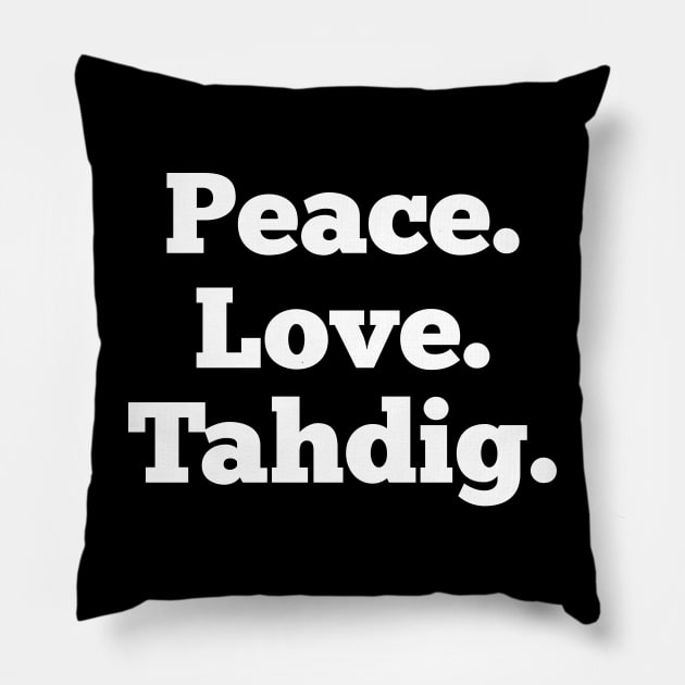 Peace Love Tahdig Funny Persian Rice Iran Iranian Food Foodie Pillow by Popular Objects™