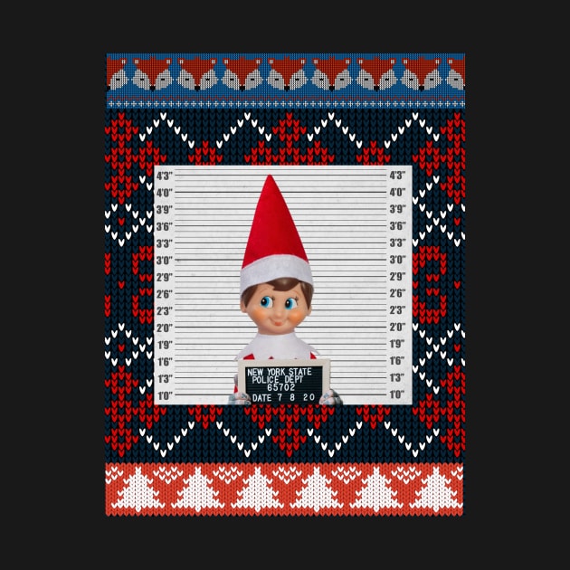 Elf Mug Shot Ugly Christmas Sweater by DadOfMo Designs