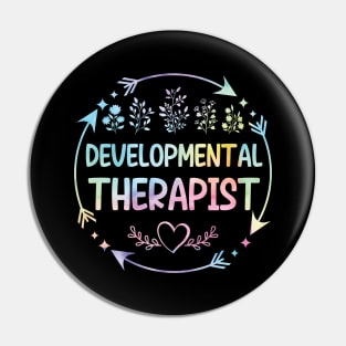 Developmental Therapist cute floral watercolor Pin