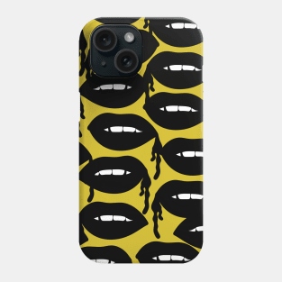 Bloody Lips Pattern in Yellow Phone Case