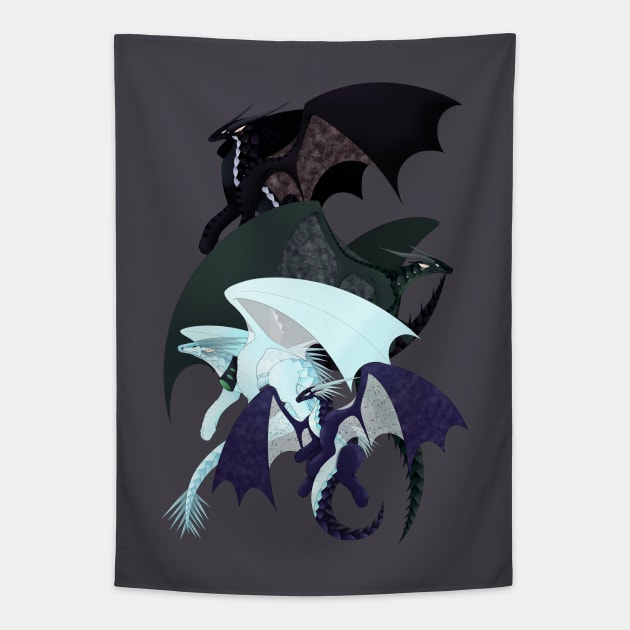 Wings of Fire - Whiteout, Arctic, Foeslayer, Darkstalker Tapestry by giratina13