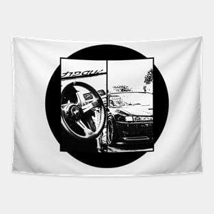 NISSAN SILVIA S14 KOUKI Black 'N White 5 Tapestry