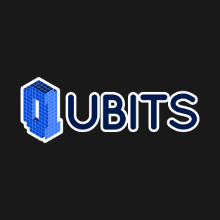 Qubits (pixels + blue over white) T-Shirt