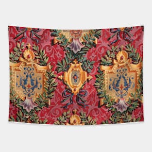 Antique Decorative French Floral Pattern Tapestry