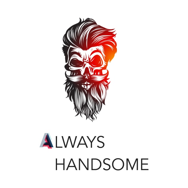 Always handsome skull with hair and beard by VISUALIZED INSPIRATION