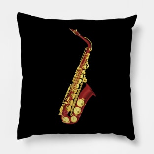 saxo rojo - sax red Pillow