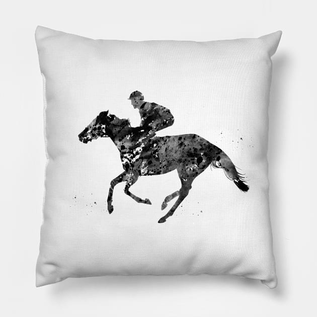 Horse Racing Pillow by erzebeth