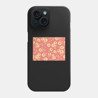 The cute flower pattern in light yellow and peach fresh spring colours Phone Case