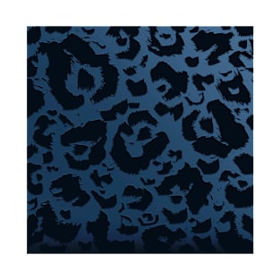 Leopard Print Dark Blue Ombre T-Shirt