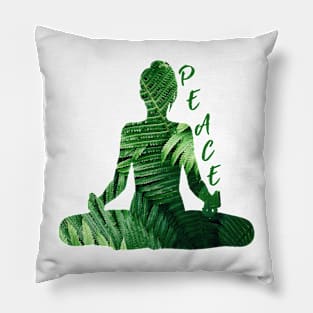 Yoga pose meditation - nature Pillow