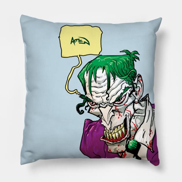 AMEN - What A Clown Pillow by Samax