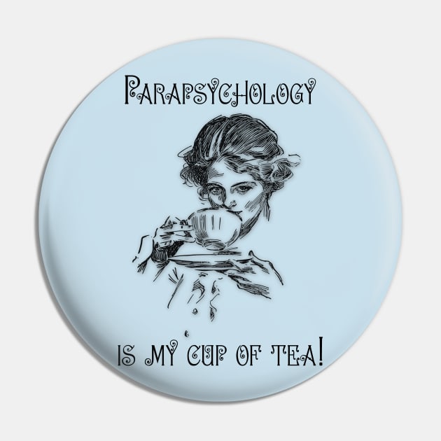 Parapsychology is My Cup of Tea - with Pretty Lady Pin by TraditionalWitchGifts