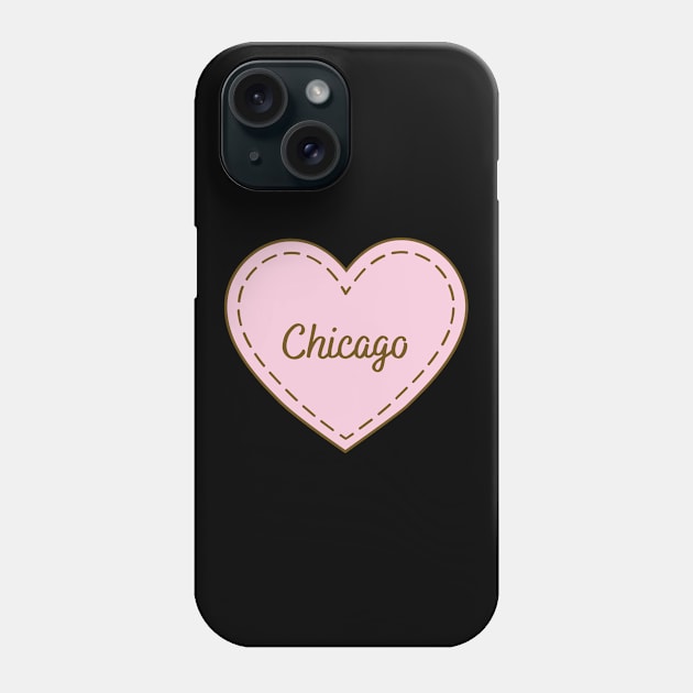 I Love Chicago Simple Heart Design Phone Case by Word Minimalism