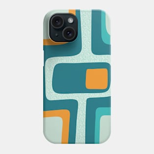 Mid Century Funky Abstract Aqua, Orange, Teal Phone Case