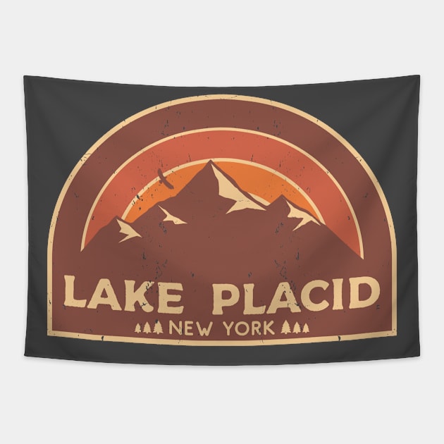 Lake Placid New York Mountain Design Tapestry by dk08