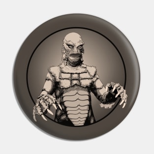 Creature from the Black Lagoon Portrait (Sepia) Pin