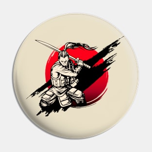 Samurai Warrior With Sword Pin