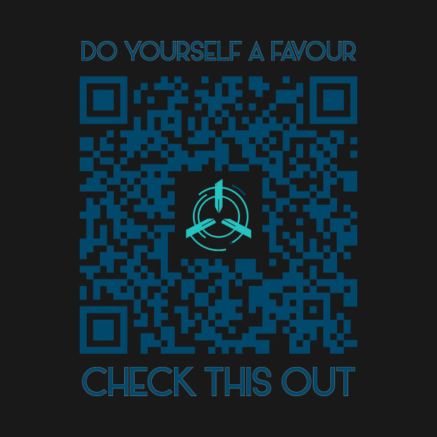 Black On Blue QR Code by Trackersrock