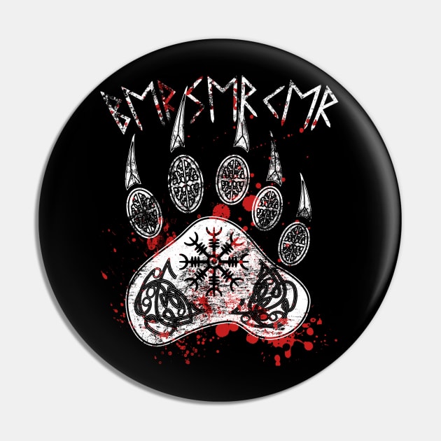 bloody Berserker, Berserk, Norse, berserker Viking Bear Claw with Aegishjalmur Pin by Lenny241