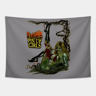 Zombie Pinup Diva : The Skin in My Teeth Tapestry