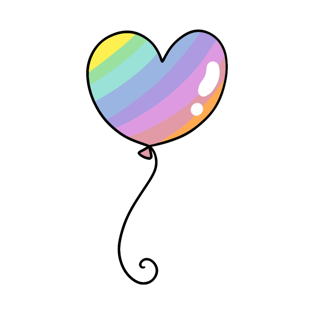 Rainbow Pastel Heart Balloon by saradaboru