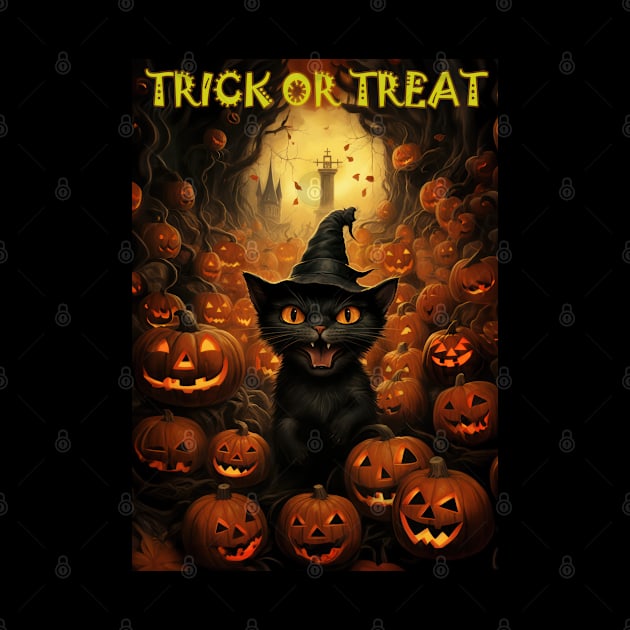 Trick Or treat - Scary Cat by TooplesArt