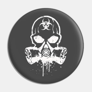 Biohazard Skull Vintage (white) Pin