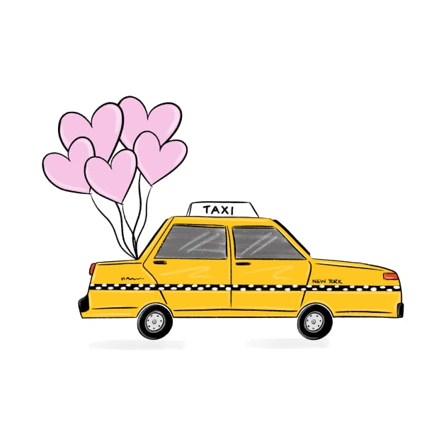 NYC Taxi Cab by The Pretty Pink Studio