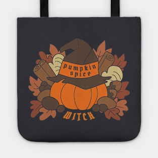 Pumpkin Spice Witch bold colors Tote