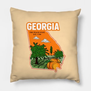 Georgia and peach Pillow