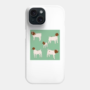 Boer Goats Pattern Sage Phone Case