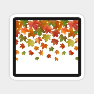 Bright autumn maple leaves, watercolor art print Magnet