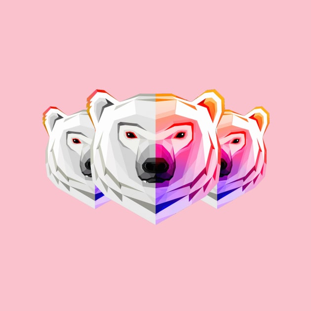 Retro polar bear by MystaphART