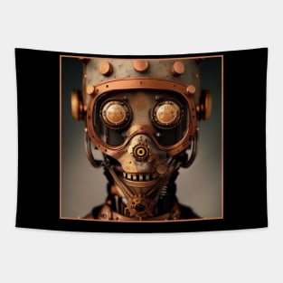 Steam Punk Robot Portrait Tapestry