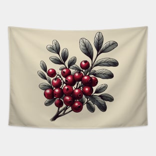 Vintage Cranberry Botanical Tapestry