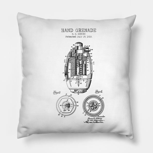 HAND GRENADE Pillow by Dennson Creative