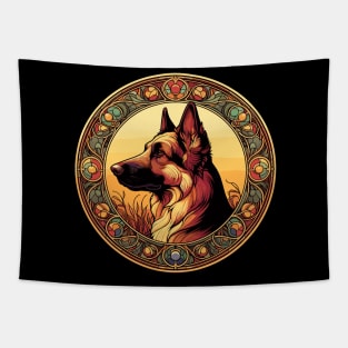 German Shepherd Gift - Alsation Dog - Art Nouveau Style Tapestry