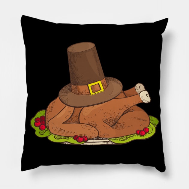 thanksgiving day turkey Pillow by lonway